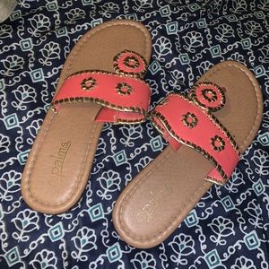 PALMS coral flip flops size 7